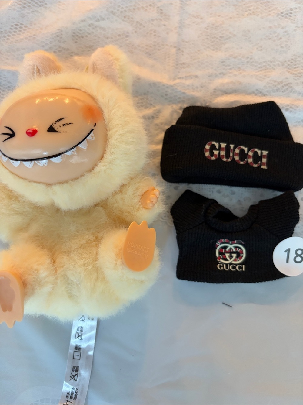 #18, Two Piece GG Logo Outfit Black Color Outfit For Labubu Doll(No Doll)